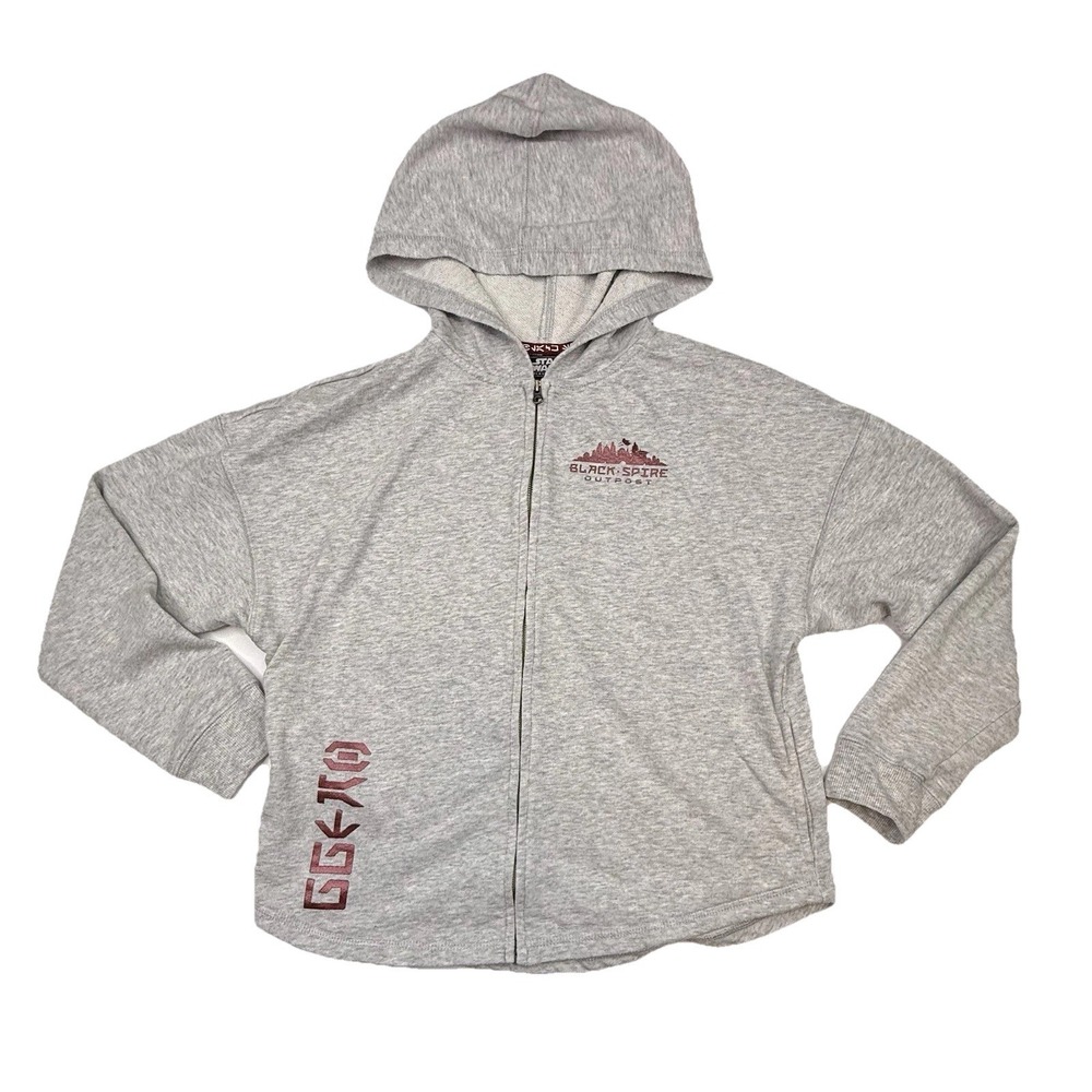 Star Wars Galaxy's Edge Black Spire Outpost Zip‎ Up Hoodie Kids XL Disney Parks